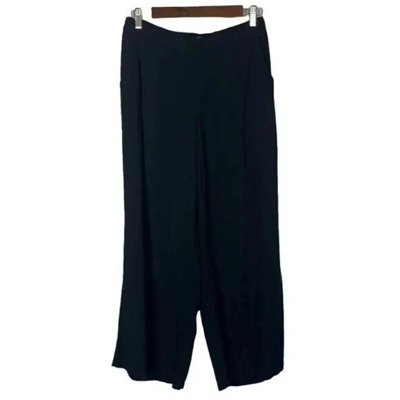 Ellos Black Wide Leg Pull On Soft Palazzo Pants M - Picture 1 of 4